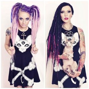 KillStar Sphinx Cat Third Eye Skater Tank Dress